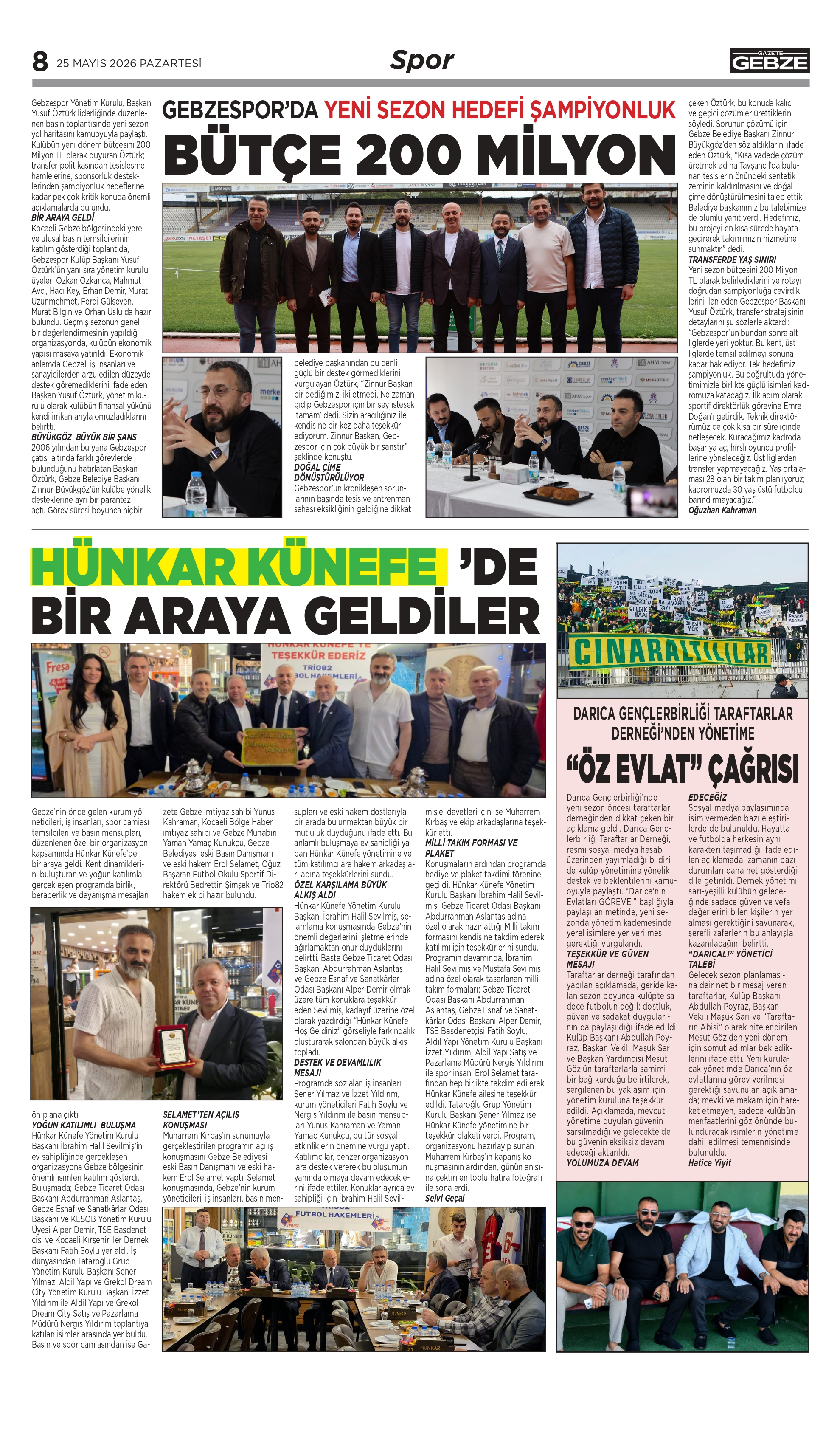 HÜNKAR KÜNEFE’DE BİR ARAYA GELDİLER