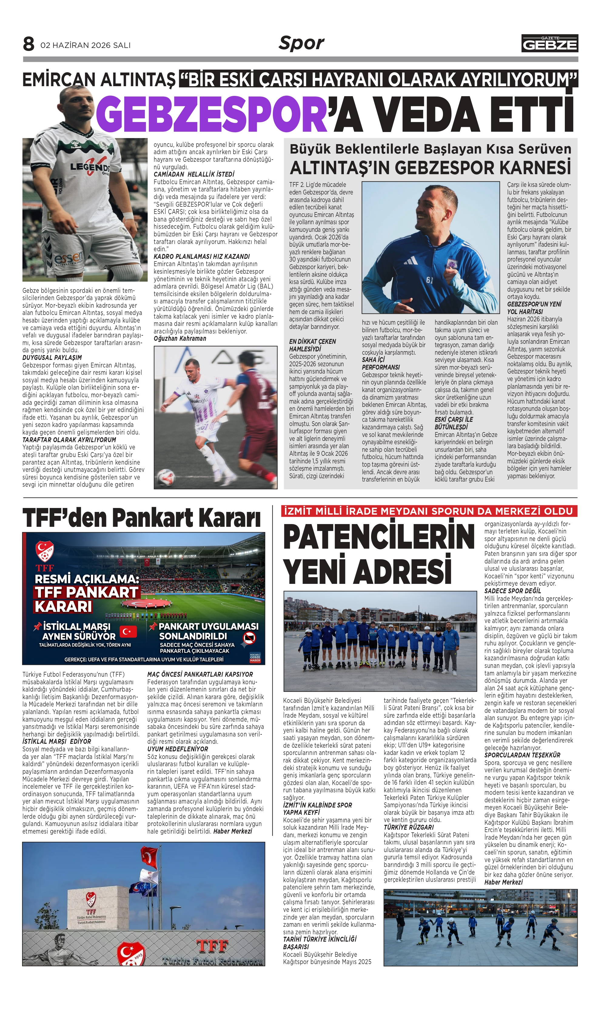 GEBZESPOR’A VEDA ETTİ GEBZESPOR’A VEDA ETTİ