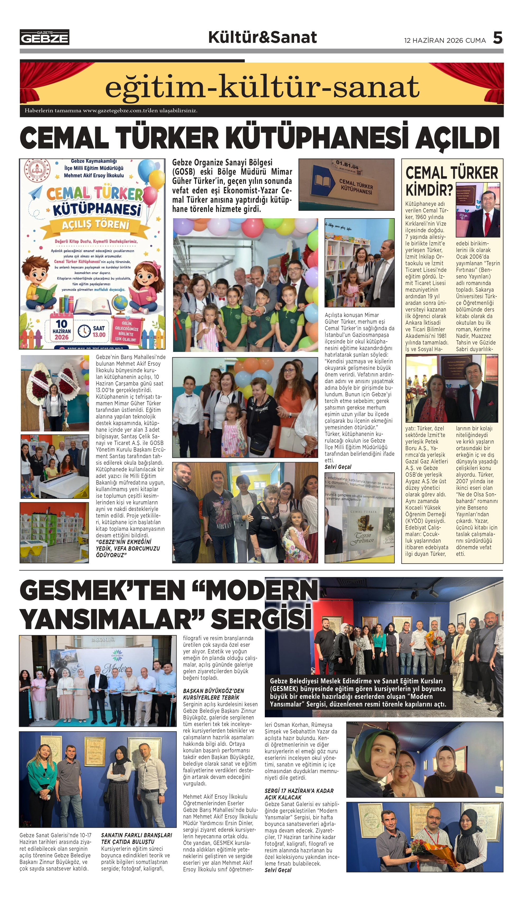 CEMAL TÜRKER KÜTÜPHANESİ AÇILDI CEMAL TÜRKER KÜTÜPHANESİ AÇILDI