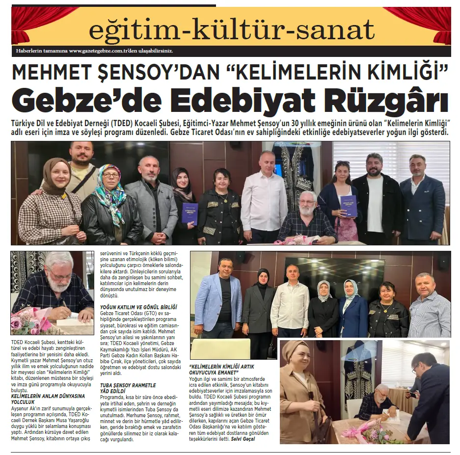 Mehmet Şensoy’dan "Kelimelerin Kimliği" Mehmet Şensoy’dan "Kelimelerin Kimliği"