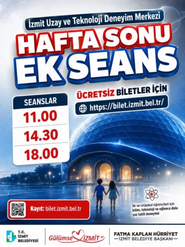 İzmit Uzay ve Teknoloji Deneyim Merkezi: Hafta Sonu Ücretsiz Ek Seanslar Açıldı