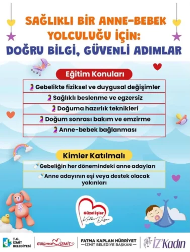 İzmit Belediyesi’nden Anne Adaylarına Ücretsiz Gebelik ve Doğum Hazırlık Eğitimleri Başlıyor