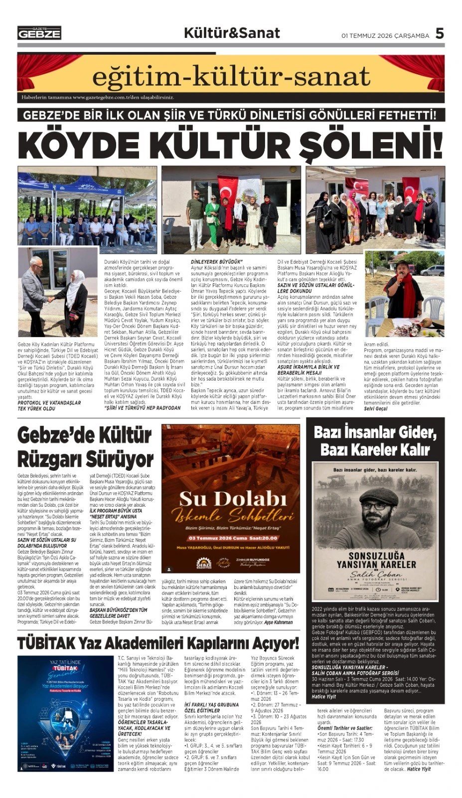 KÖYDE KÜLTÜR ŞÖLENİ KÖYDE KÜLTÜR ŞÖLENİ