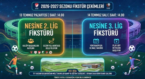 NESİNE 2. LİG VE 3. LİG’DE YENİ SEZON FİKSTÜRÜ HAFTAYA BELLİ OLUYOR