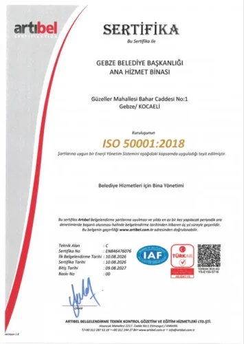 Gebze Belediyesi, Kocaeli’de Bir İlk: ISO 50001 Enerji Yönetim Sistemi Sertifikası Aldı