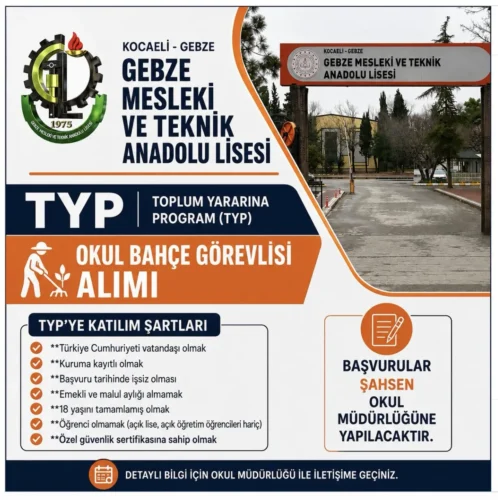 GEBZE MESLEKİ VE TEKNİK ANADOLU LİSESİNE
