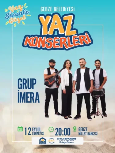 Gebze Millet Bahçesi’nde İmera Konseri ve Yaza Veda Çocuk Şenliği (12-13 Eylül)