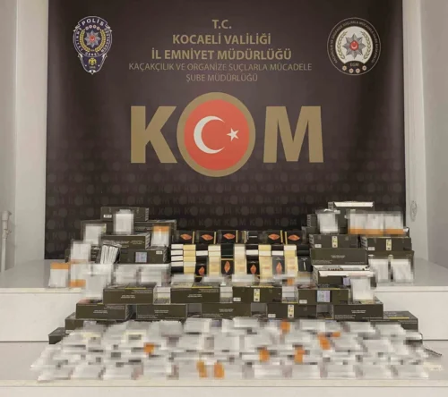 Kocaeli İzmit’te 21.500 Adet Kaçak Tütün Makaron Ele Geçirildi