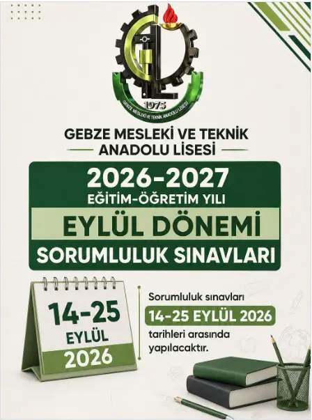 GEBZE MTAL  SINAV TAKVİMİNİ AÇIKLADI