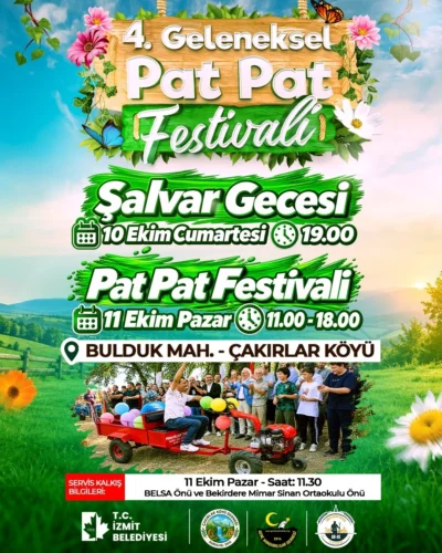 İzmit Pat Pat Festivali Çakırlar Köyü’nde: 10-11 Ekim’de Büyük Şenlik