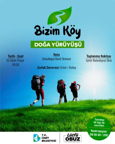 İzmit Bizim Köy Doğa Yürüyüşü Umuttepe Kent Ormanı’nda
