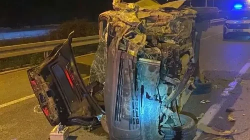 Kontrolden çıkan kamyonet sürücüsü bariyerlere çarptı, yaşamını yitirdi