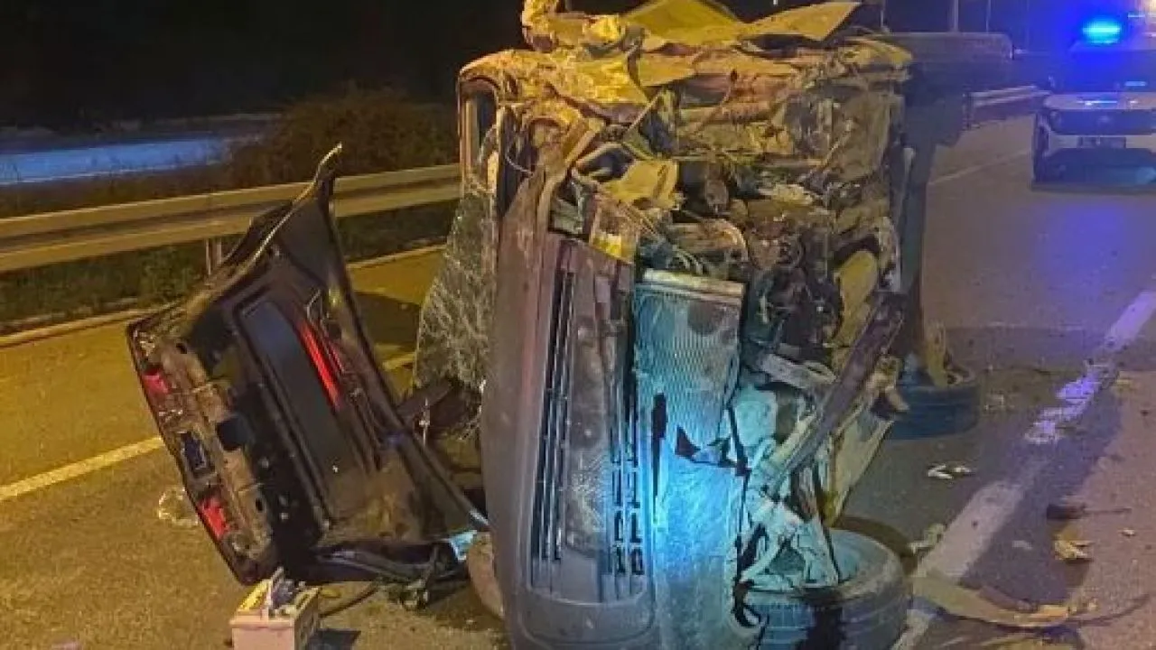 Kontrolden çıkan kamyonet sürücüsü bariyerlere çarptı, yaşamını yitirdi