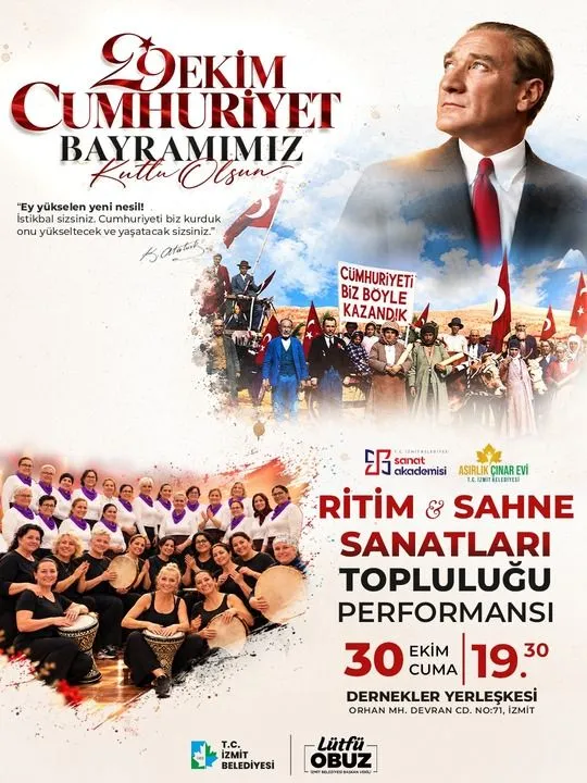 İzmit’te Ritimden Sahneye gösterisi 30 Ekim’de sanatseverlerle buluşuyor