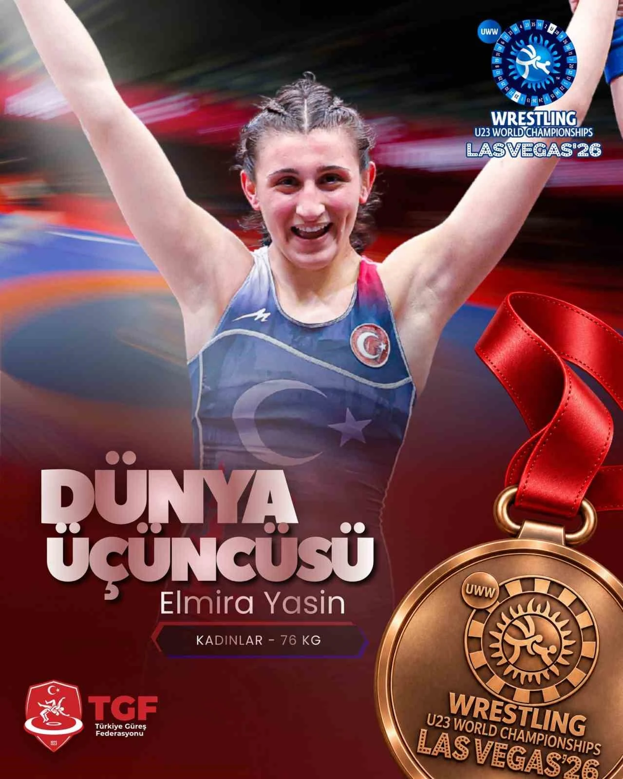 Milli Güreşçi Elmira Yasin, U23 Dünya Şampiyonası’nda Bronz Madalya Kazandı