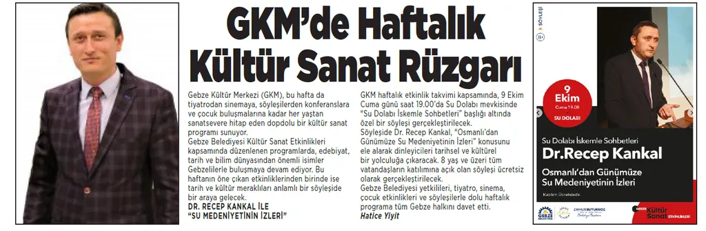 GKM’DE HAFTALIK KÜLTÜR SANAT RÜZGARI GKM’DE HAFTALIK KÜLTÜR SANAT RÜZGARI