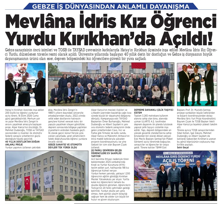 Gebze İş Dünyasından Anlamlı Dayanışma